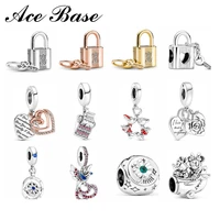 original 925 sterling silver beads bracelets for women love and rose padlock ornament charms diy beading jewelry wholesale