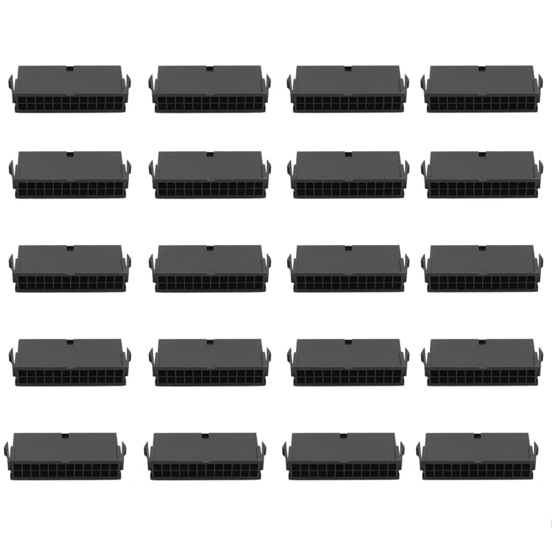 

20PCS/1LOT 4.2Mm Black 24P 24PIN Female For PC Computer ATX Motherboard Power Connector Plastic Shell Housing