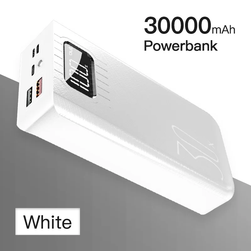

30000mAh TypeC Micro USB C Powerbank LED Display Portable External Battery Charger 30000 mAh For Phone Tablet
