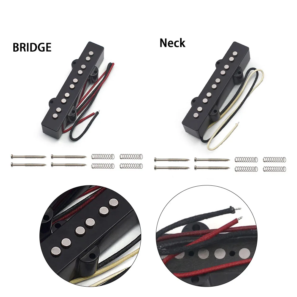 

Single Coil Jazz Bass Pickups For 5 String Jazz Basses Vintage Output Neck Bridge Humbucker Pickup Electric Bass Parts