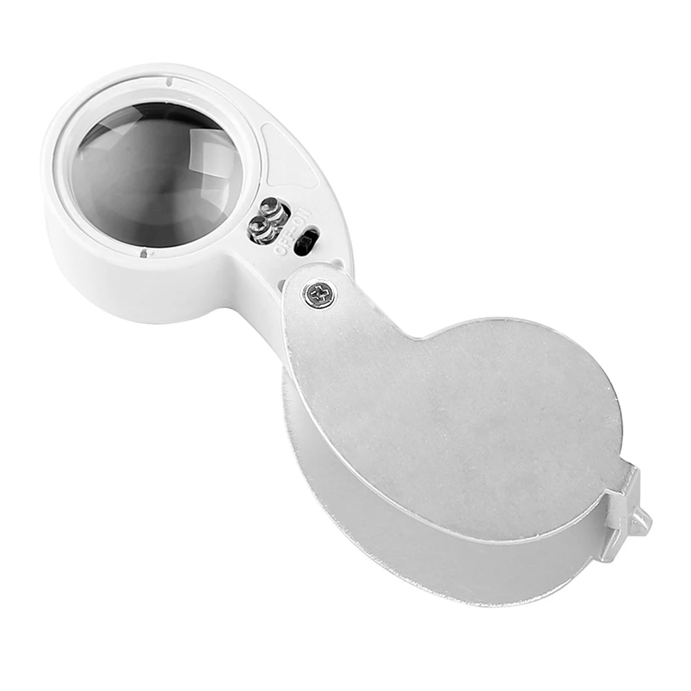 40x ручная лупа со светодиодной подсветкой 25 мм увеличительные очки ювелирные