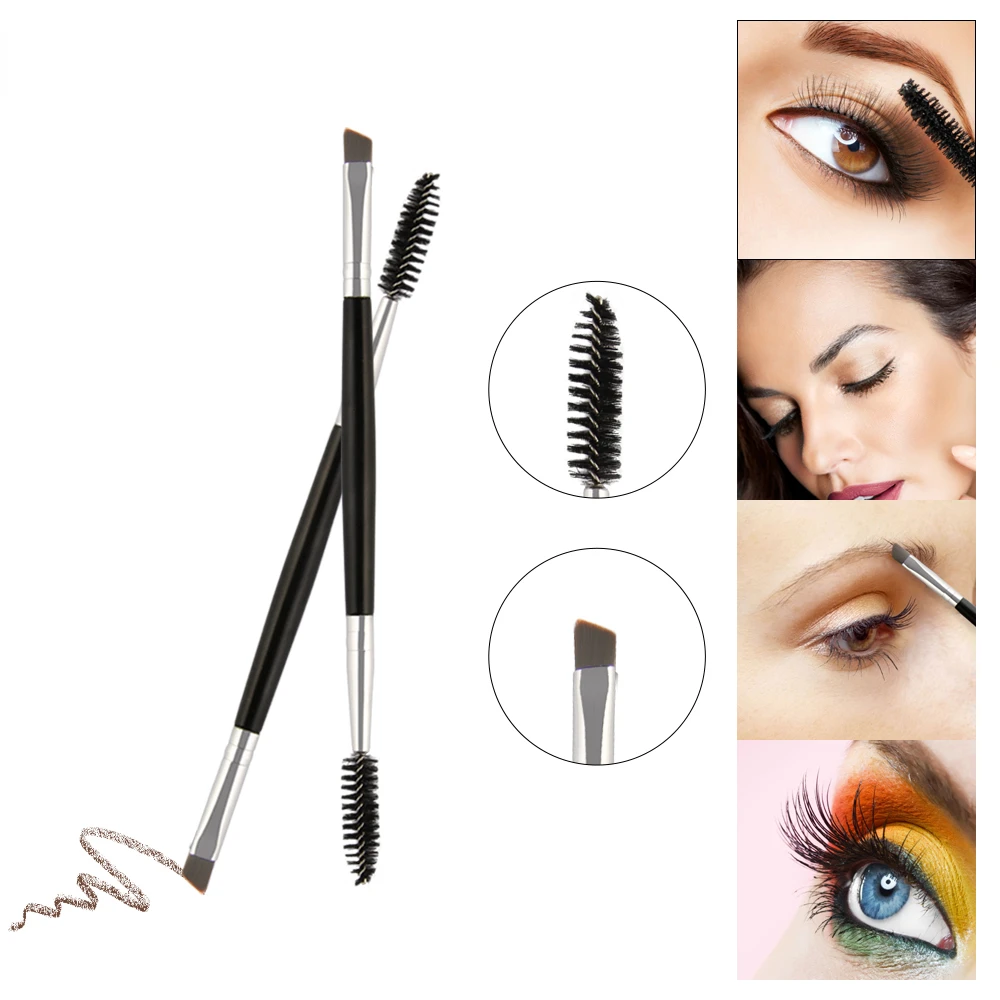 

1PC Eyelash Eyebrow Brush Double Head Brush Mascara Wand Applicator Spoolers Eye Lashes Makeup Tools pincel maquiagem TSLM2