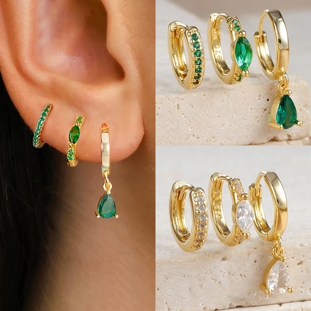 3 шт. винтажные серьги-кольца Huggie из нержавеющей стали для женщин крошечные с