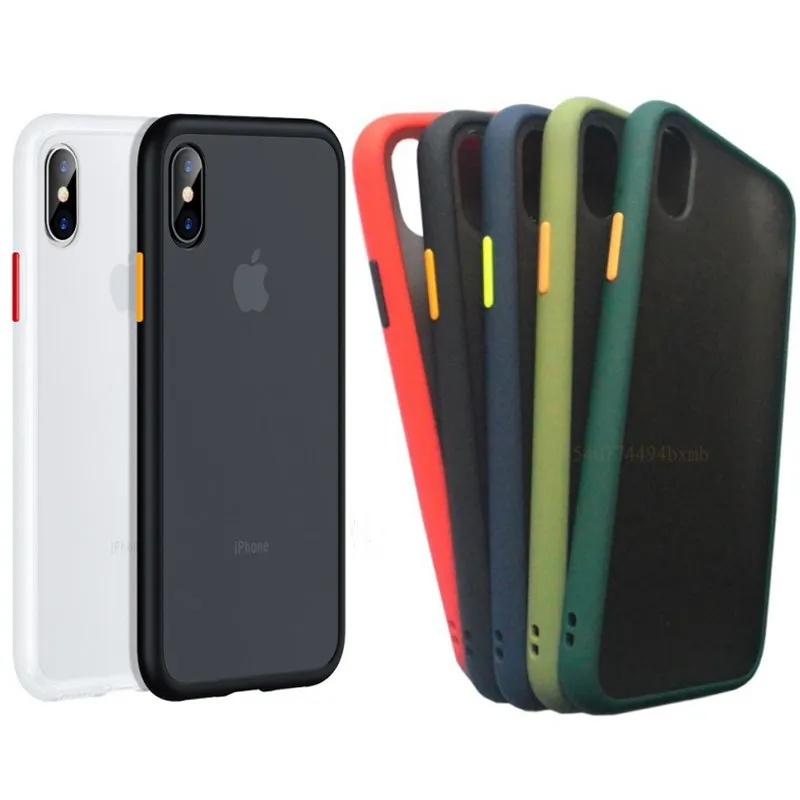 

Shockproof Armor Matte Case For iPhone 12 11 Pro Xs Max XR X 6 7 8 Plus SE Mini Luxury Silicone Bumper Clear Hard PC Cover Funda