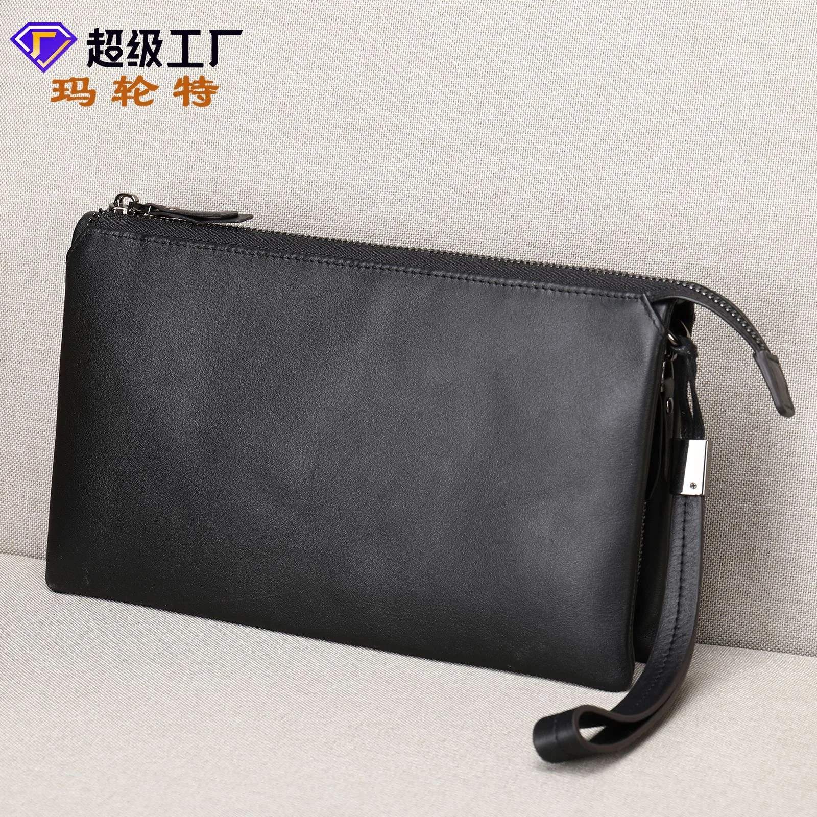 

Maroon New Style Wallet fashion leisure real leather bag large capacity top men's handbag