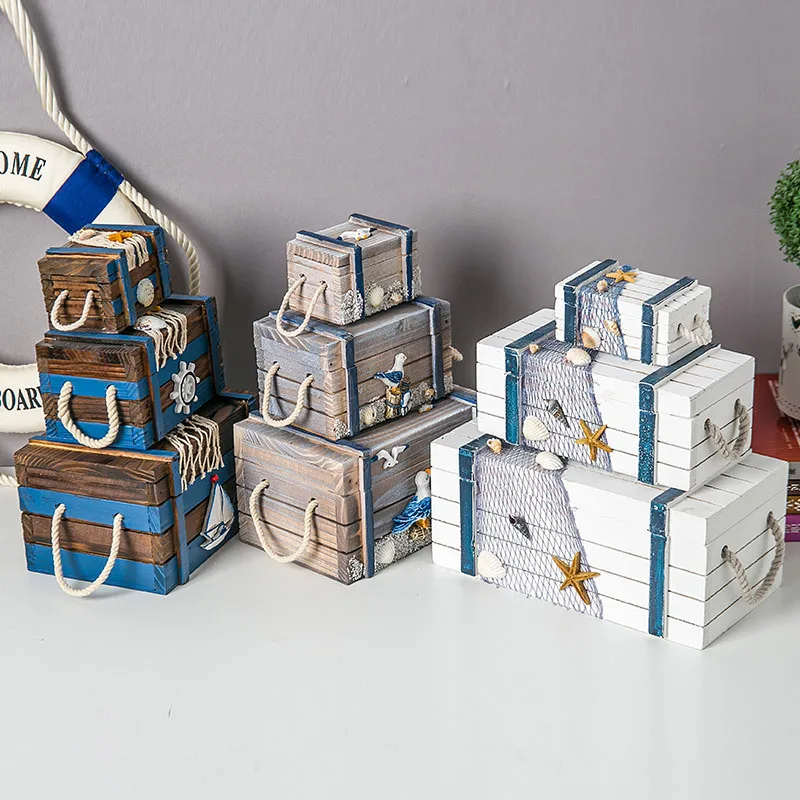 3 в 1, деревянная коробка для хранения в средиземноморском стиле