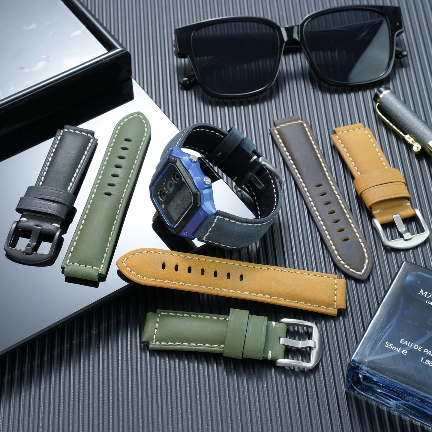 Фото Винтажный ремешок для часов из воловьей кожи 18 мм для Casio F91W W-800H SGW400 F84 F105 F108 A158 A168 AE1200 AE1300, модифицированный браслет-ремешок для часов №5