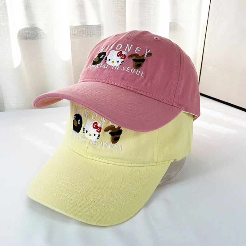 Бейсболка Hellokittys с мультяшным изображением милой девушки большой окружностью