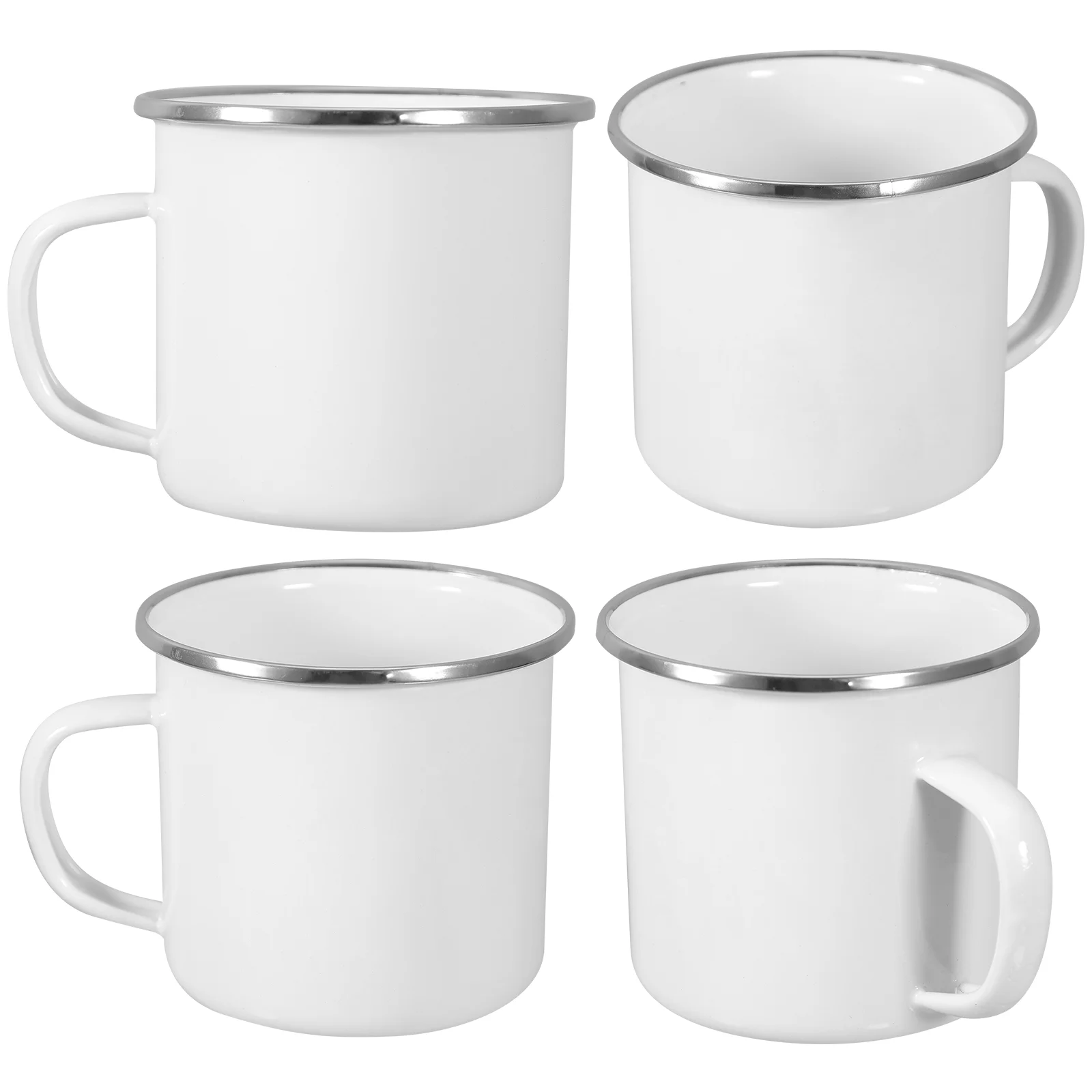 

4 Pcs Enamel Mug Portable Glass Cups Convenient Water Large-capacity Mugs Outdoor Office Picnic Sublimation To sublimate