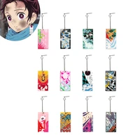 anime acrylic drop earrings demon slayer kimetsu no yaiba blade of ghost earings for women cosplay jewelry accessories gift