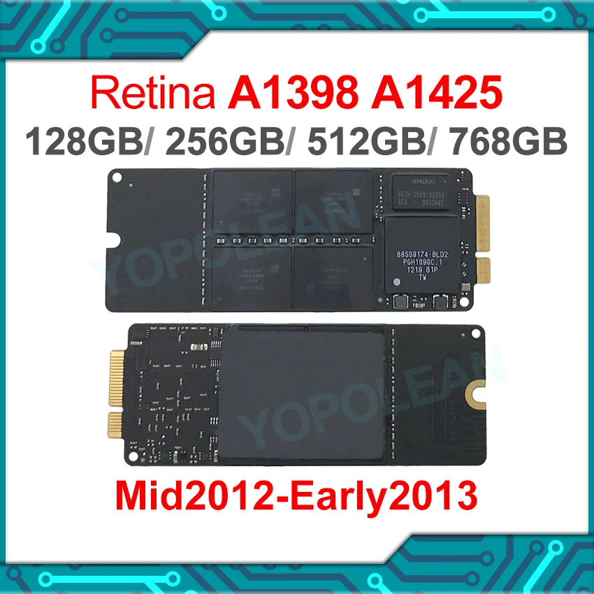 

Оригинальный ноутбук A1425 A1398 SSD 768 ГБ 512 ГБ 256 ГБ 128 ГБ для MacBook Pro Retina 13 "15" 2012 ранние 2013 года