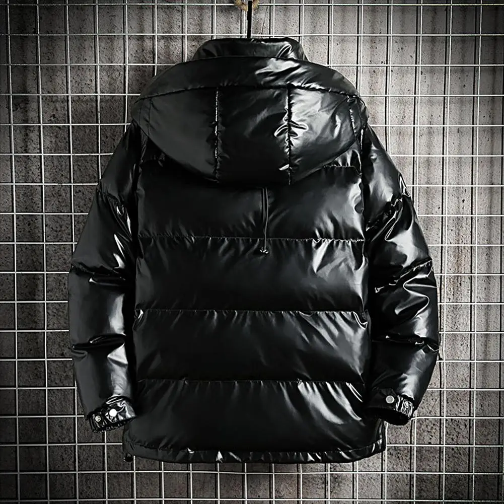 Popular Men Overcoat Quilted Washable Windproof Elastic Cuff Jacket  Thicken Men Windbreaker for Daily Wear