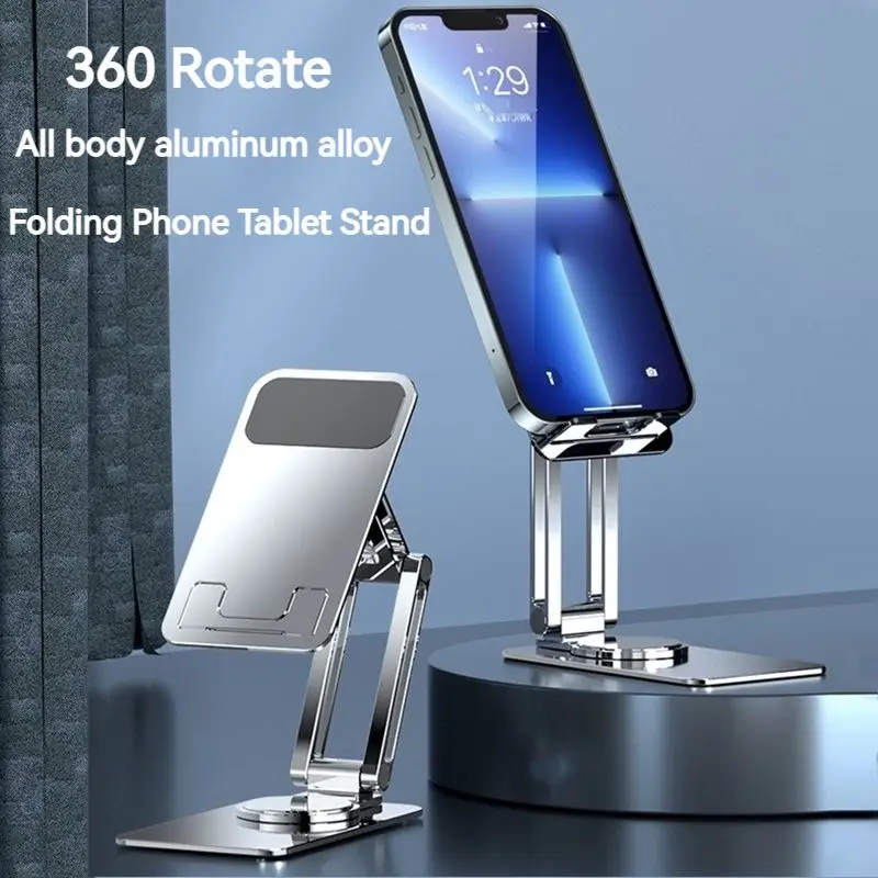 

Universal Desk Phone Holder 360 Rotation Adjustable Aluminum Folding Tablet Stand For Ipad iPhone 13 12 11 Pro Xiaomi Samsung