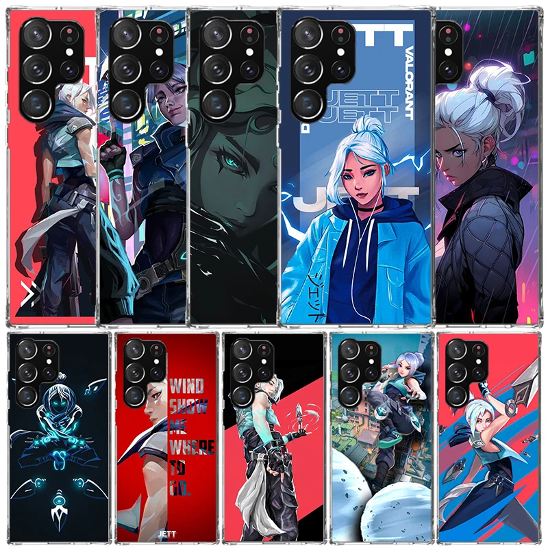 Чехол Valorant Jett для телефона Samsung Galaxy S22 S23 S24 Ultra S21 S20 FE S10 Plus S10E S9 S8 + S7 Edge мягкая задняя