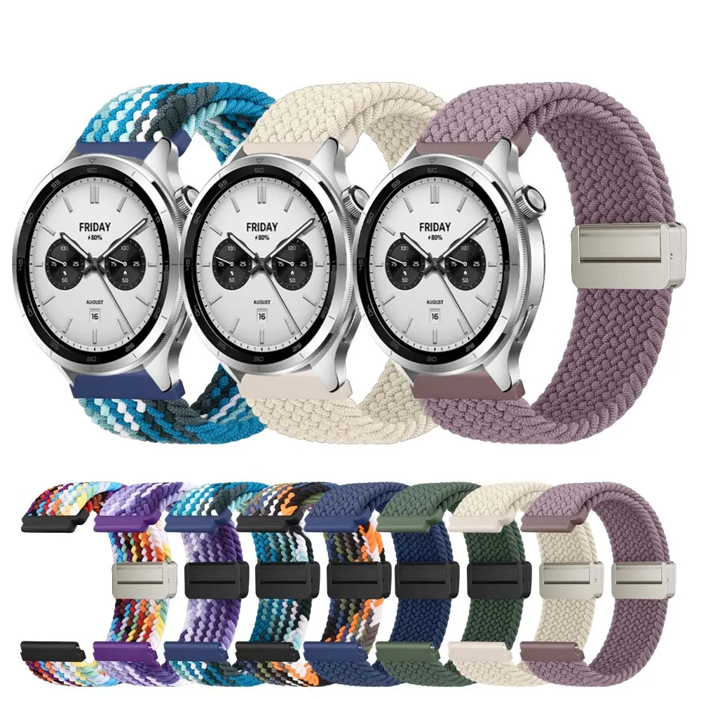 Плетеный магнитный ремешок 22 мм для Xiaomi Watch 2 Pro Mi Color S4 S3 S2 S1 Band Redmi watch 3 5 Lite Active Correa