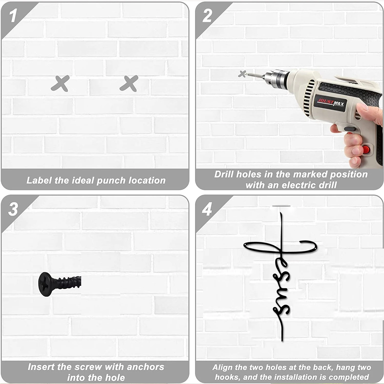 Металлические знаки с Иисусом черные силуэты фотообои для столовой кухни кафе