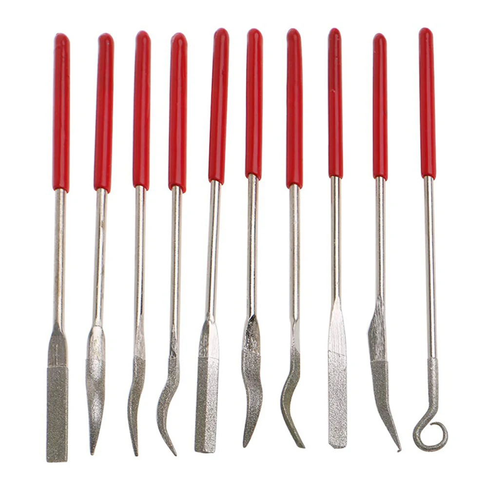 

10 Pcs Diamond Needle File 3*140mm Special Shaped For Stone Glass Marble Fine Filing Polishing Grinding Hand Manual Tools