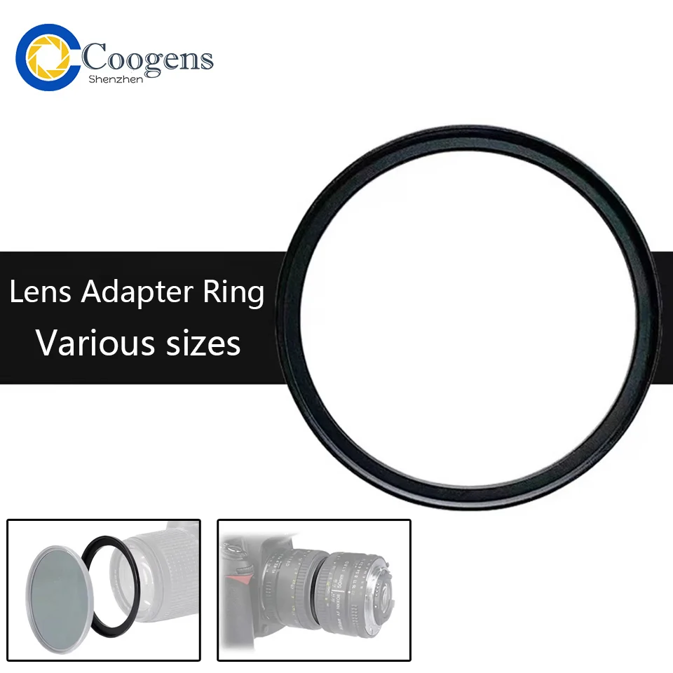 Металлическое кольцо-адаптер для фильтра объектива камеры повышающее вниз 25 мм 27