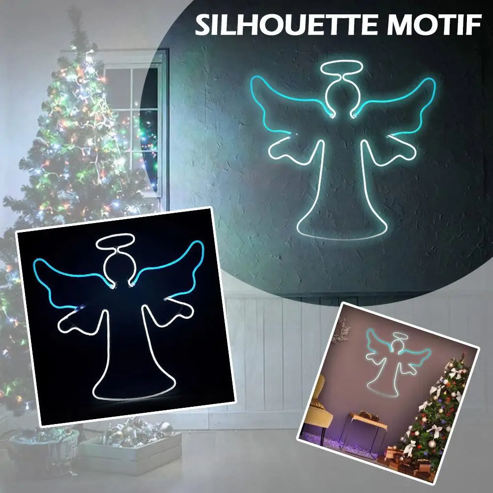 

Новый уникальный уличный Рождественский светодиодный силуэт, мотив, веревка светильник вое украшение для сада, двора, новогоднее Рождественское украшение Вечерние