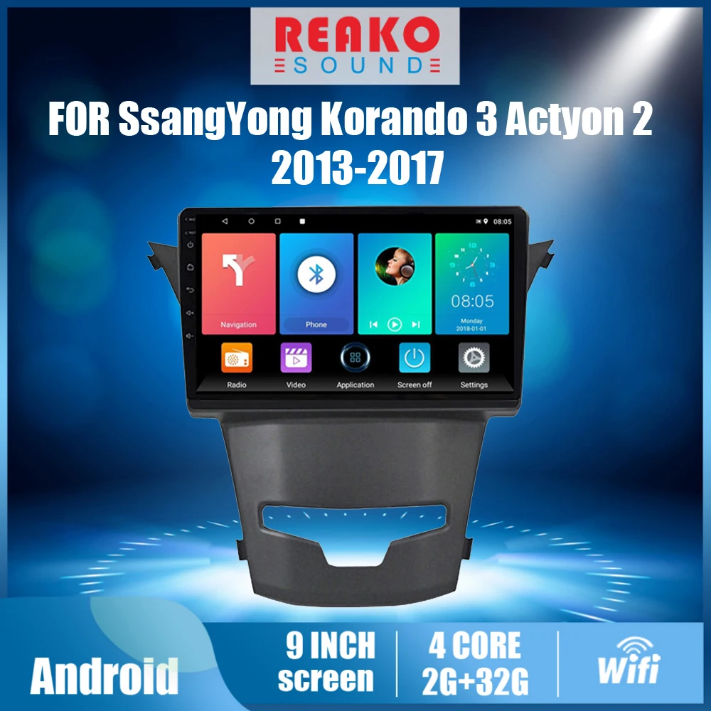 

AutoradioFor Ssangyong Korando 3 Actyon 2 2014-2016 9 inch Android 2 Din Car Multimedia Player Navigation GPS WIFI Head Unit
