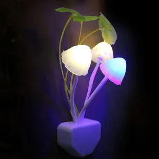 

Romantic LED Mushroom Lamp Novelty Night Light Fungus Luminaria Lamp 3 Colorful LED Night Lights Sensor 220V EU & US Plug