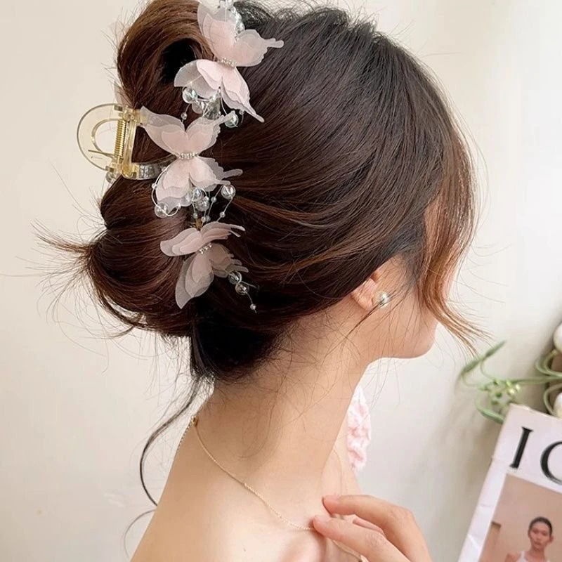 Заколка для волос в виде бабочки зажим акулы женщин милые аксессуары