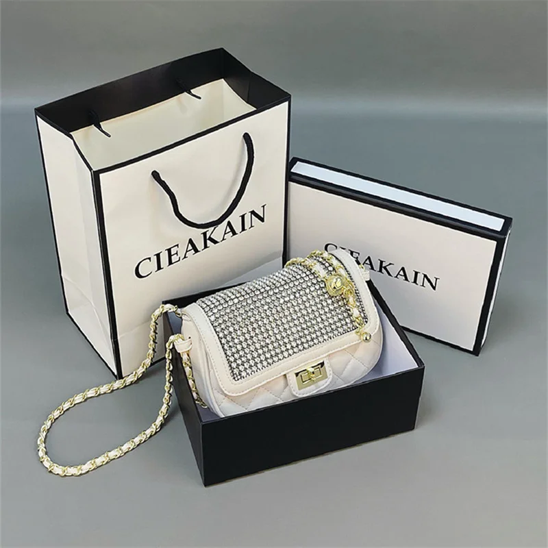 

Женская маленькая сумка с цепочкой, сумка-мессенджер с кристаллами, Cc Gg, 2022