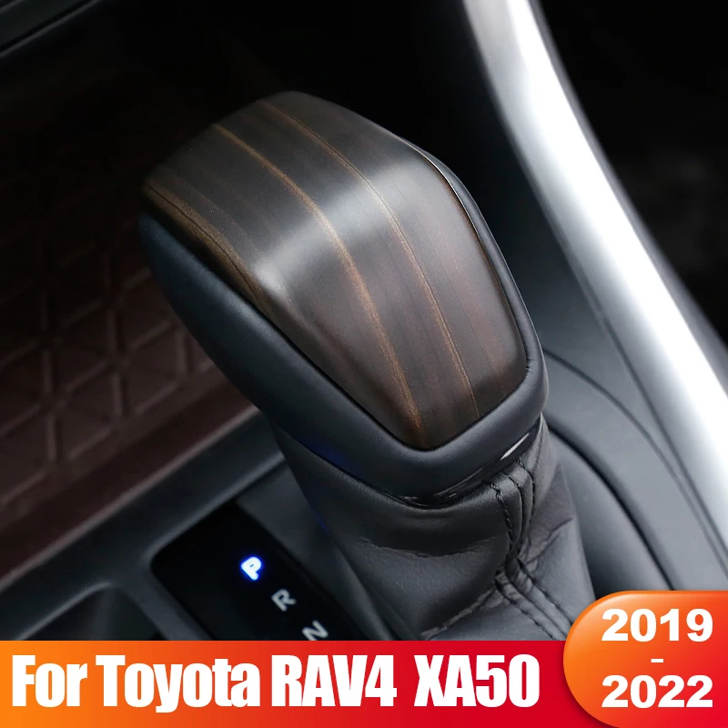 

Для Toyota RAV4 XA50 2019 2020 2021 2022 RAV 4 ABS углеродное волокно с текстурой древесины, Автомобильная крышка переключения передач, отделка, стикер, аксессу...