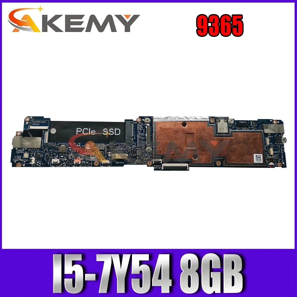 

Материнская плата Akemy для ноутбука DELL XPS 9365, Новая деталь, 8 ГБ, системная плата для ноутбука BAZ80 I5-7Y54 CCC56, протестирована на 100% год
