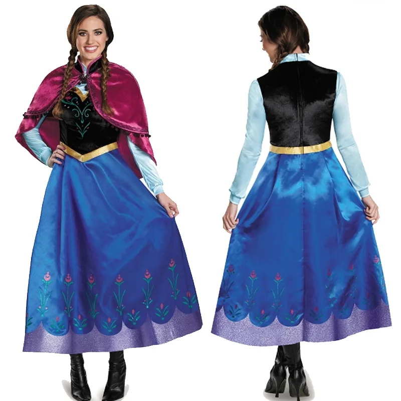 Anime Anna Princess Cosplay Costume Adults Snow Grow Elsa Clothing Fairy Tale Party Dresses for Women Halloween Costumes 2022