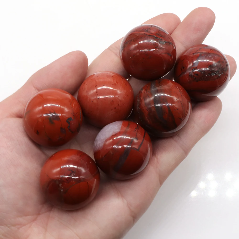 

5PC 30MM Ball Shaped Natural Red Jasper Crystals Gemstone Home Decor Healing Stones Magic Craft Globe Massaging Gift