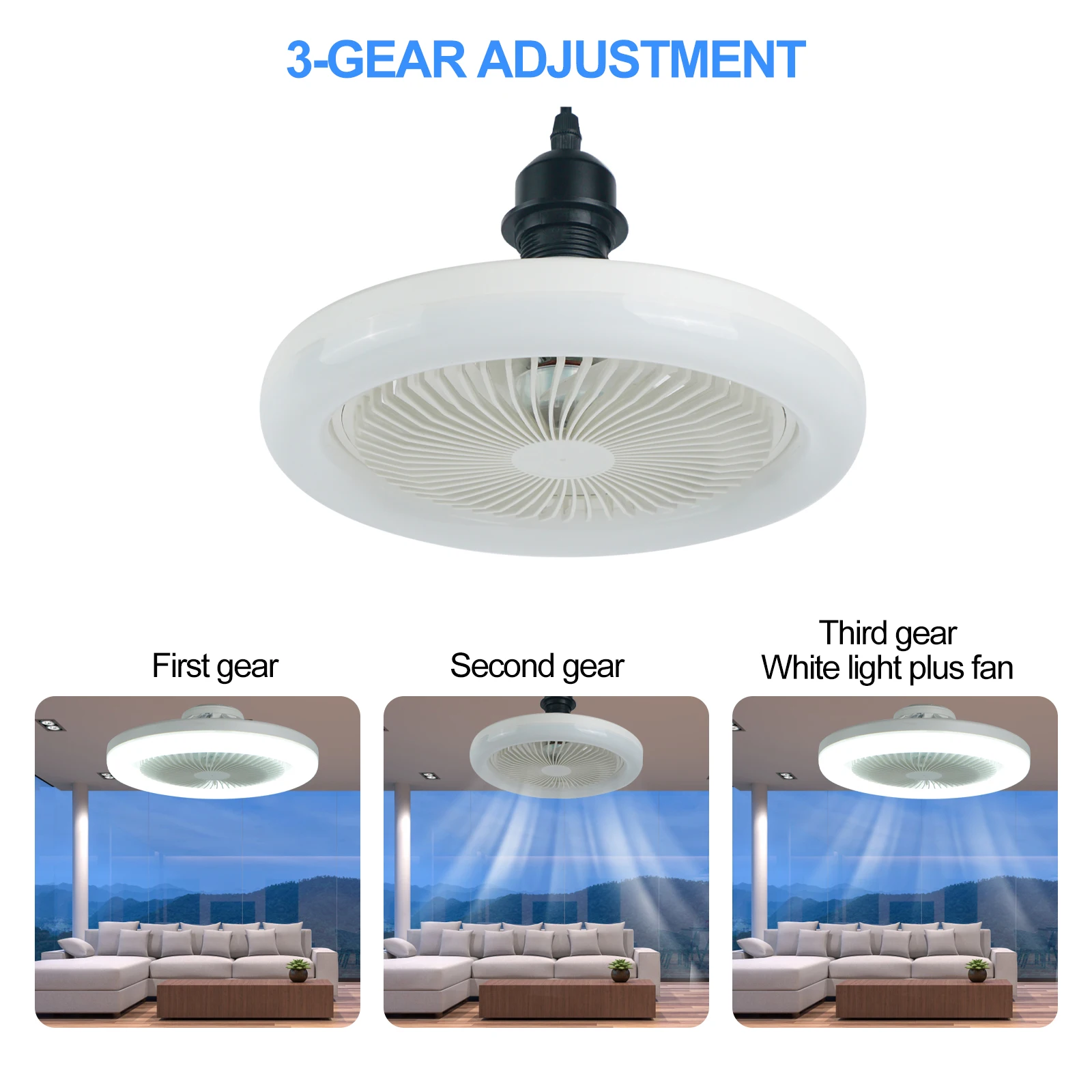 

E27 Bedroom Ceiling Fans Lamp Cooling FanChildren's Night Light LED Chandeliers Ligths Living Room