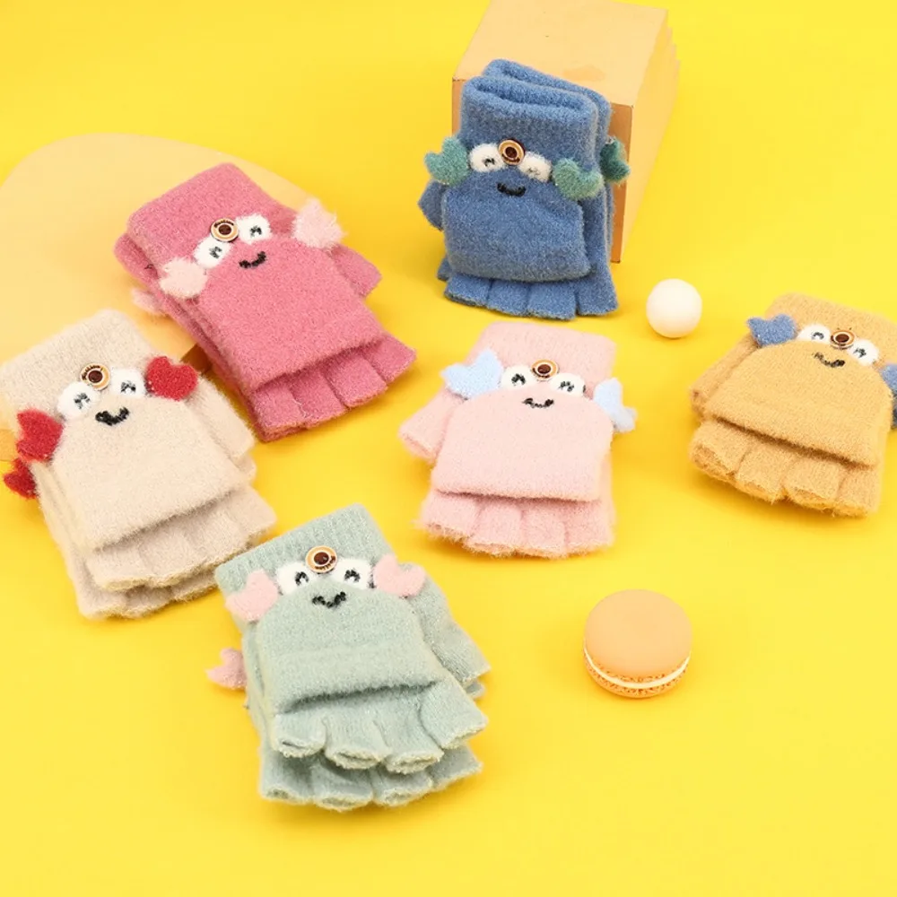 

Ветрозащитные уличные теплые рождественские подарки с откидной крышкой на полпальца для 0-8 лет плюшевые перчатки закрывающие полпальца де...