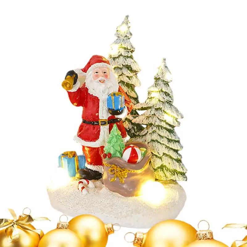 

Christmas Lighted Table Decor Musical Led Christmas Resin Table Decorations Merry Christmas Santa Claus Ornaments Sign For Home