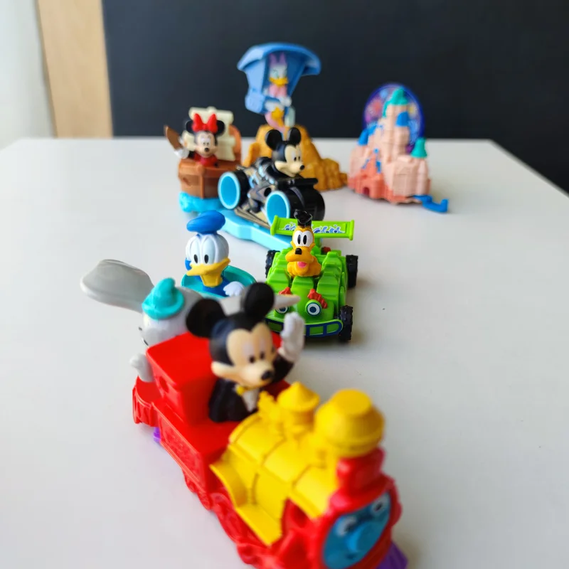 Mickeys, мыши, Минерва, Круизный автомобиль, водное ремесло, поезд, аниме модель Q Version, сборные украшения, детские подарки