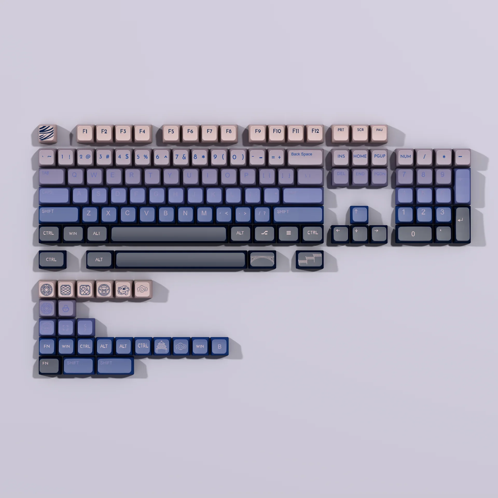 Blue Sea Cloud Dream Theme Сублимационные колпачки для клавиш из ПБТ Индивидуальные