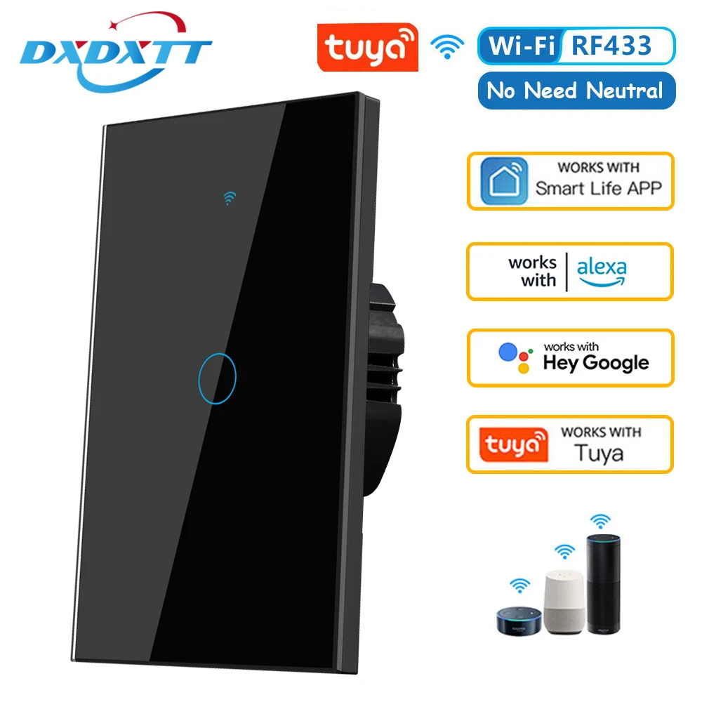 

Умные выключатели DXDXTT Tuya RF433 1/2/3 клавиши