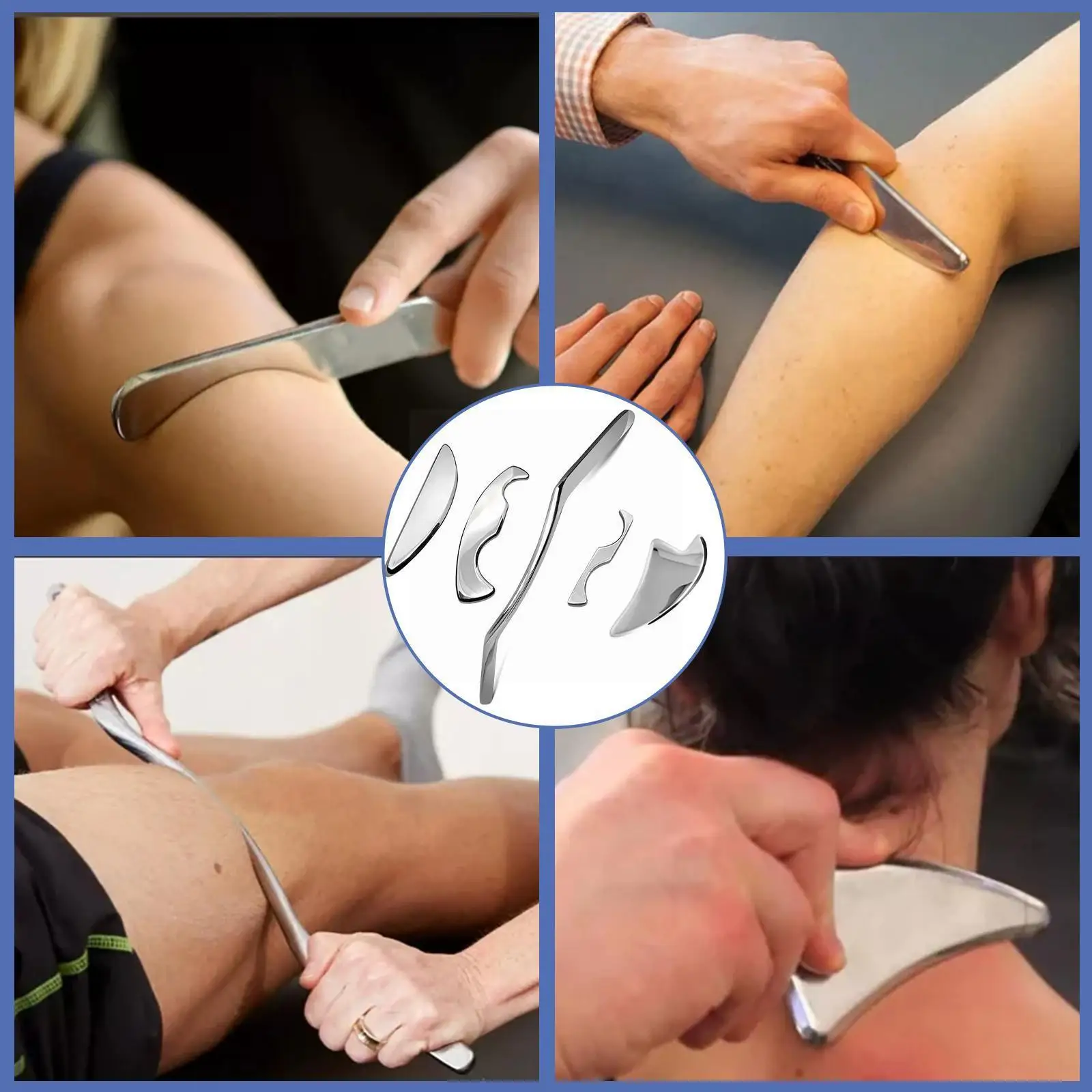 

Muscle Massage Relaxing Tool Steel Material Physical Probing Fascia Scraping Board Tissue Therapy Treatment R3M8