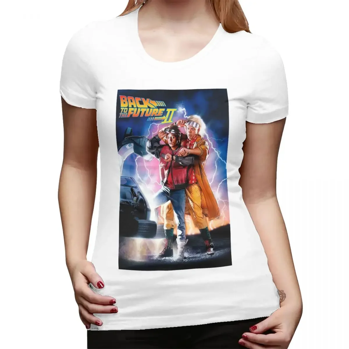 Фото Женская футболка Back To The Future, летние футболки с короткими рукавами, хлопковые футболки с круглым вырезом, одежда, топы, уличная одежда №5