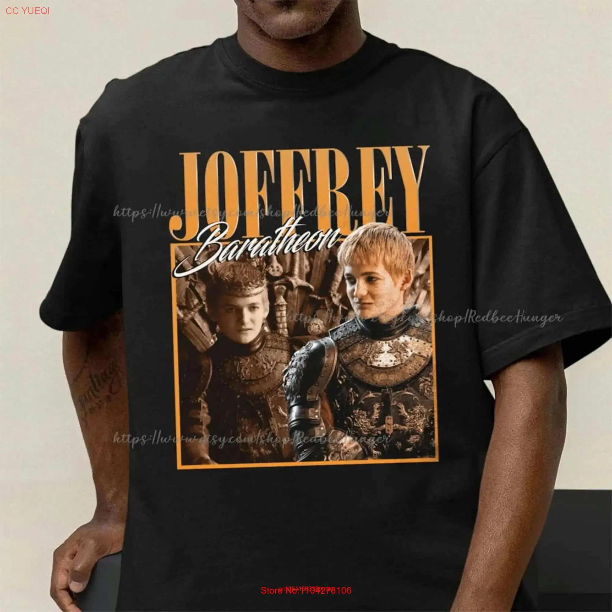 Фото Joffrey Baratheon Vintage 90s T Shirt Homage Bootleg Retro 90's Fans Sweater GOT long or short sleeves №1
