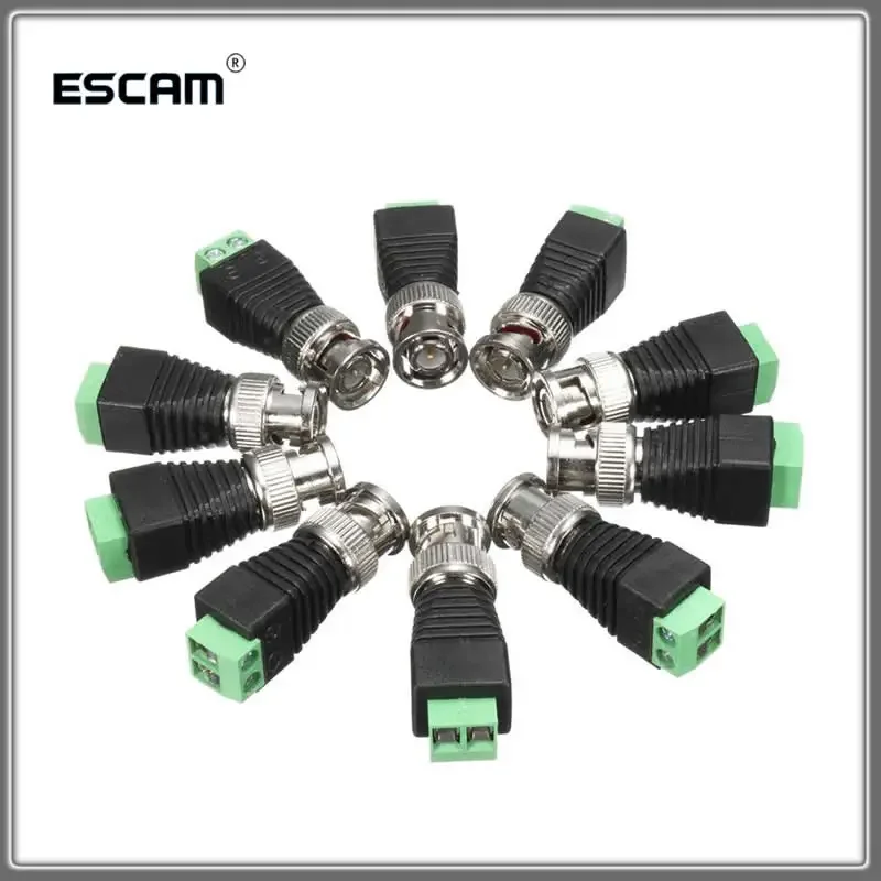

10Pcs/lot Coaxial Coax CAT5 BNC UTP Male Connector for CCTV Camera Security System Surveillance Accessories