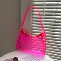 summer women single shoulder bag pp fiber clear jelly handbag for lady