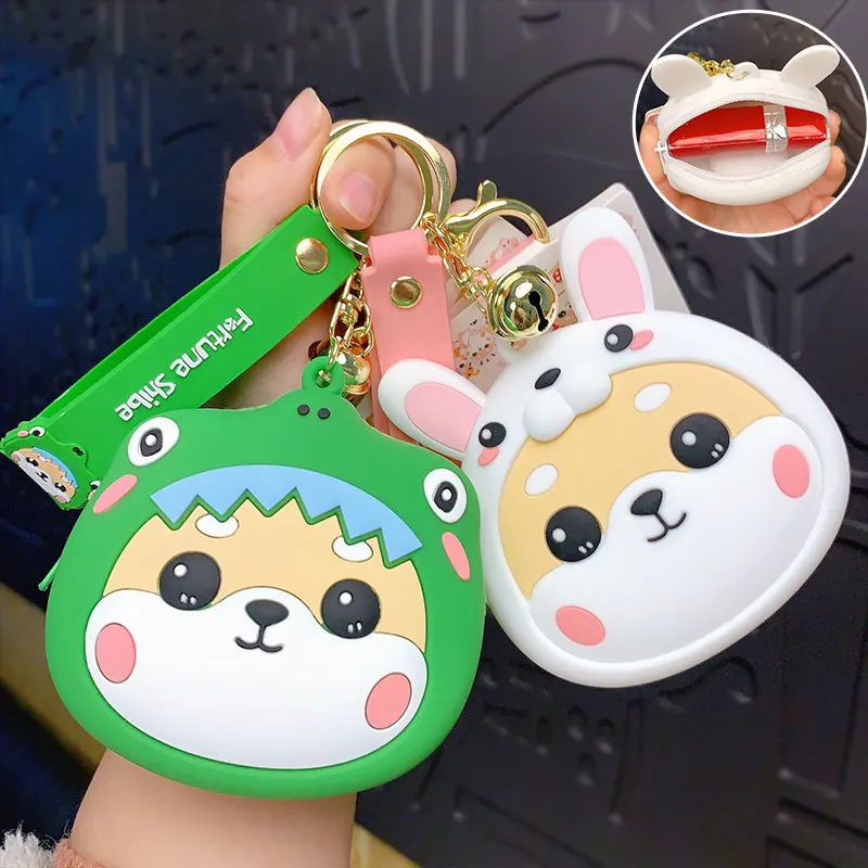 

Cute Chaigou Rubber Keychain Small Items Storage Zero Wallet Cartoon Rabbit Car Bag Pendant Small Gift
