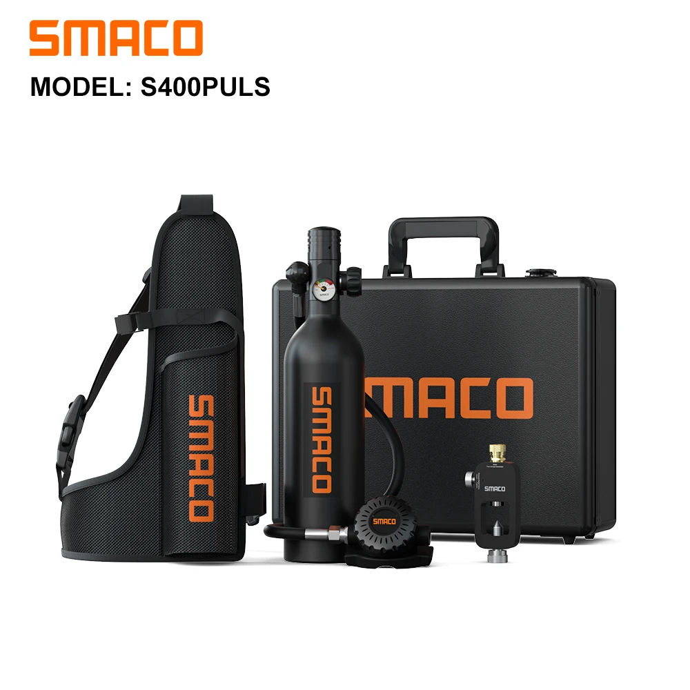 Smaco 1L Scuba Diving Equipment Scuba Tank Diving Cylinder Oxygen Bottle Snorkeling Equipment Dive Air Tank Kit With Adapter