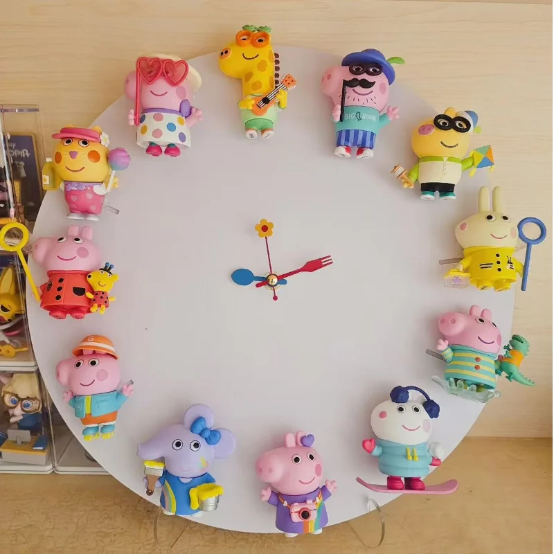 Фото POP MART Peppa Pig Family Celebration Mystery Blind Box: Милая мультяшная фигурка, настольное украшение, подарок для детей №1