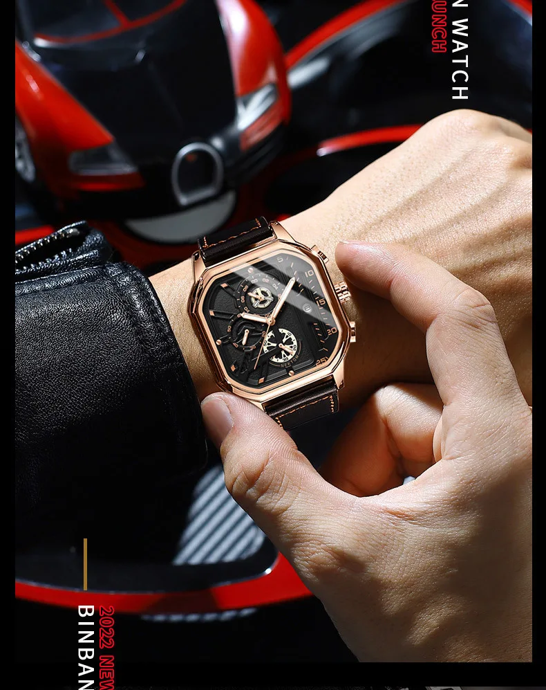 Часы-хронограф мужские из нержавеющей стали водонепроницаемые - купить по