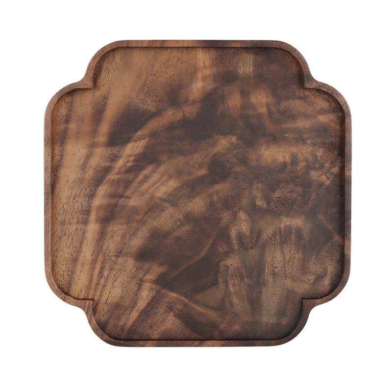 

Black Walnut Rectangular Solid Wood Tea Tray Tray Chinese Pastoral Creative Lace Tray