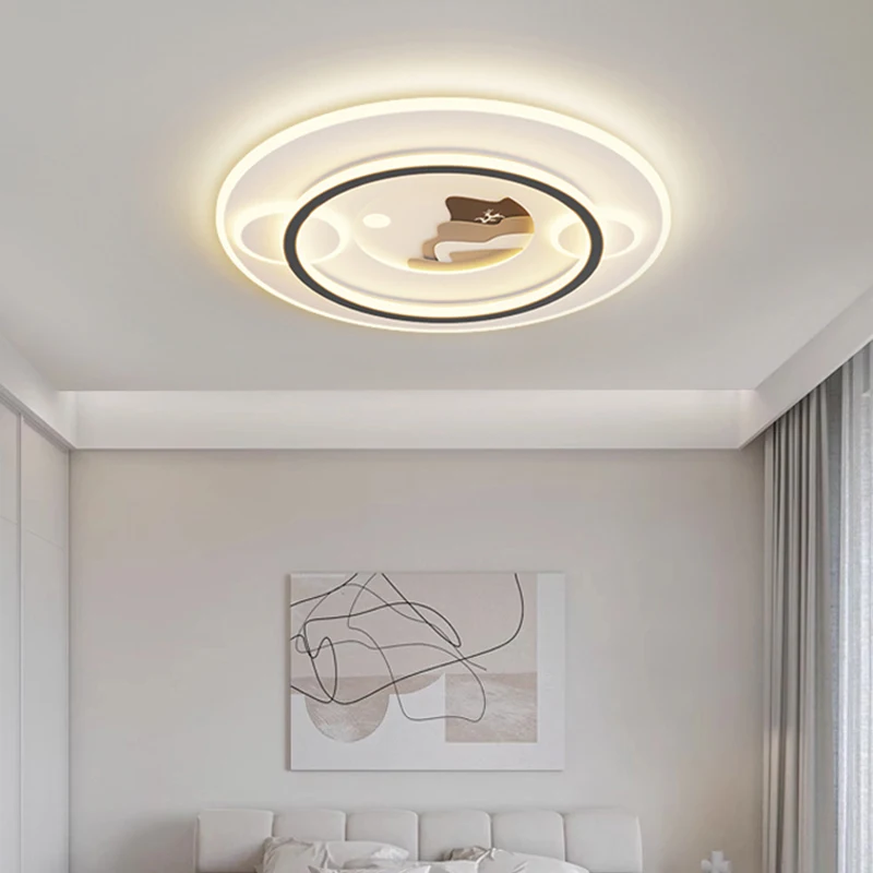 Современная простая Стильная черная искусственная потолочная лампа освещение