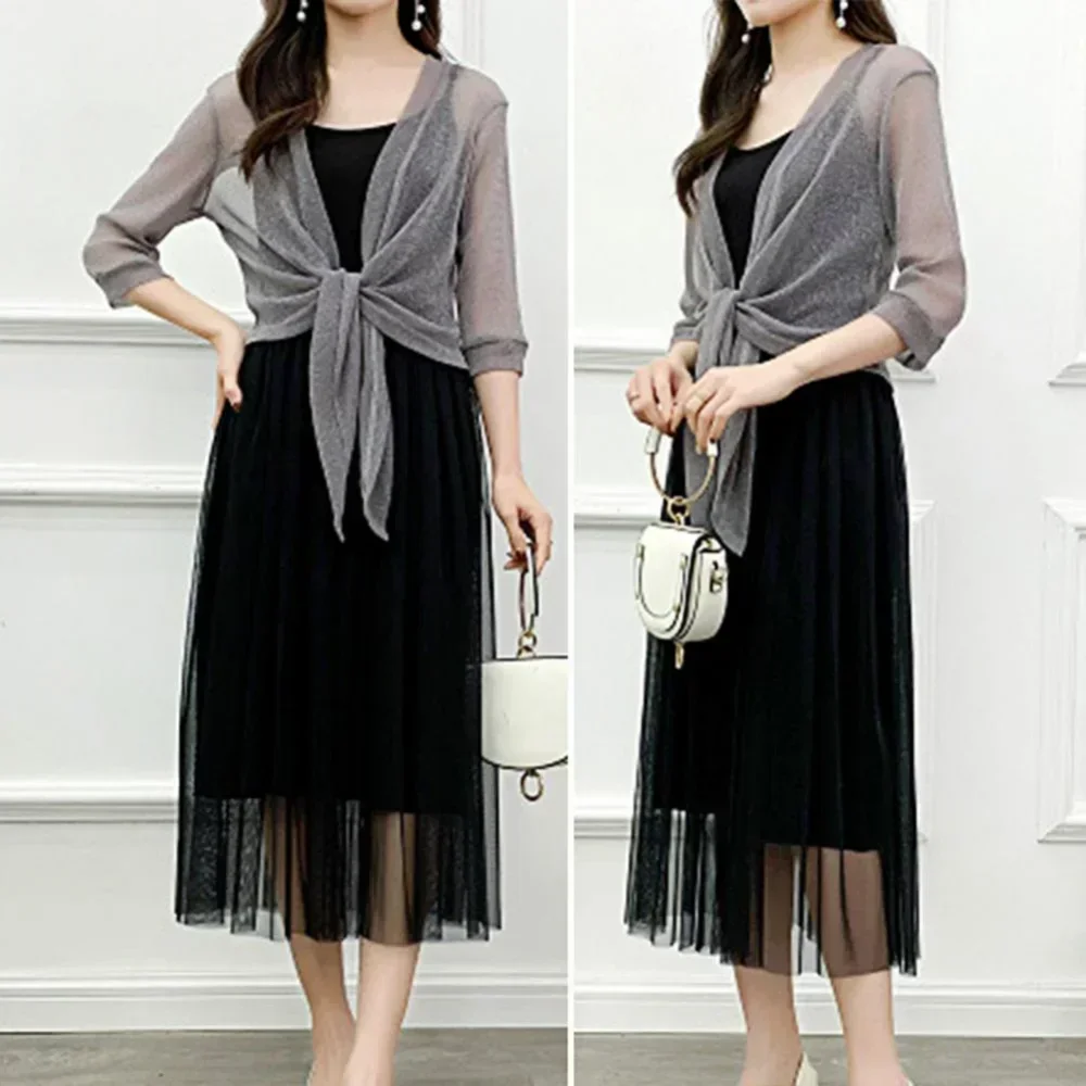 Модная короткая куртка с коротким рукавом прозрачная свободная посадка летняя