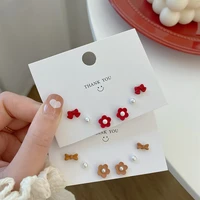 colorful floral earrings set for girls kids baby 925 sliver needle stud earrings womens jewelry holiday gifts